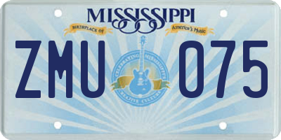 MS license plate ZMU075
