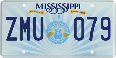 MS license plate ZMU079