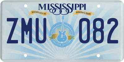 MS license plate ZMU082