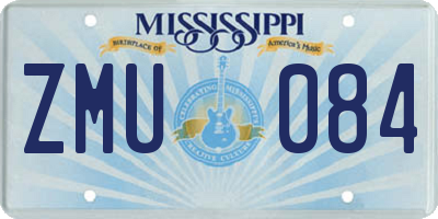 MS license plate ZMU084
