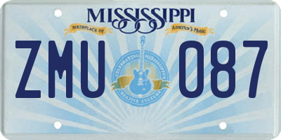 MS license plate ZMU087