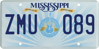 MS license plate ZMU089