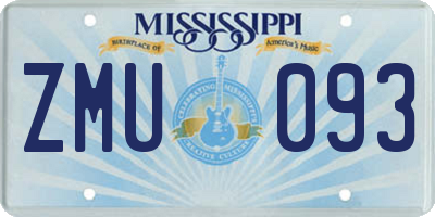 MS license plate ZMU093