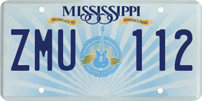 MS license plate ZMU112