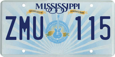 MS license plate ZMU115