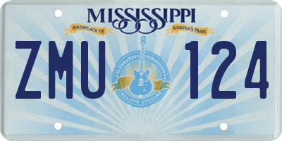MS license plate ZMU124