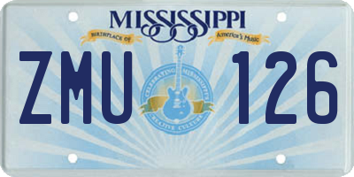 MS license plate ZMU126