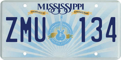 MS license plate ZMU134