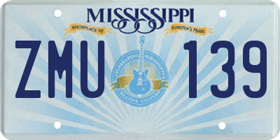MS license plate ZMU139