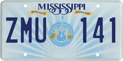 MS license plate ZMU141