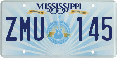 MS license plate ZMU145