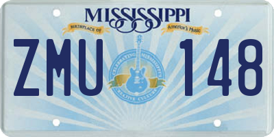 MS license plate ZMU148