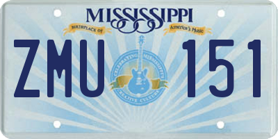 MS license plate ZMU151