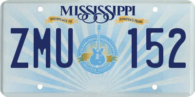 MS license plate ZMU152