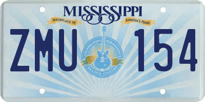 MS license plate ZMU154