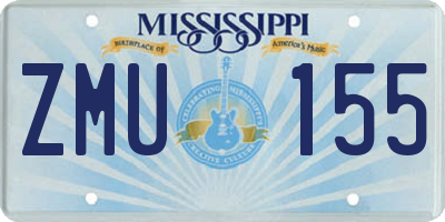 MS license plate ZMU155