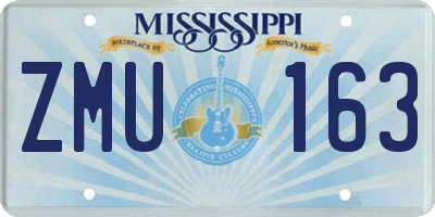 MS license plate ZMU163