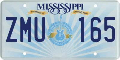 MS license plate ZMU165