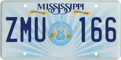 MS license plate ZMU166