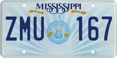 MS license plate ZMU167
