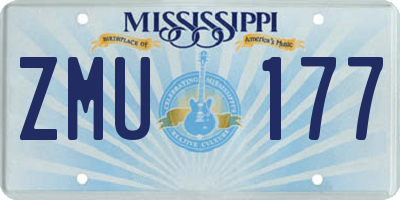 MS license plate ZMU177