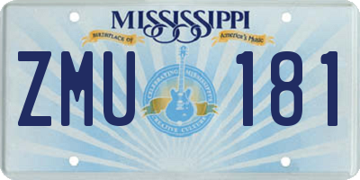 MS license plate ZMU181