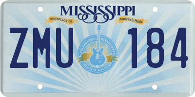 MS license plate ZMU184