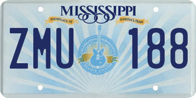 MS license plate ZMU188