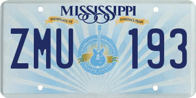 MS license plate ZMU193