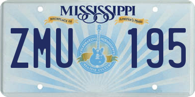 MS license plate ZMU195