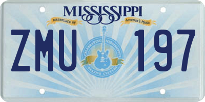 MS license plate ZMU197