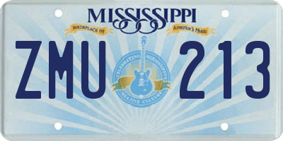 MS license plate ZMU213