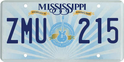 MS license plate ZMU215