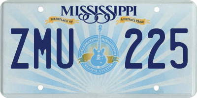 MS license plate ZMU225
