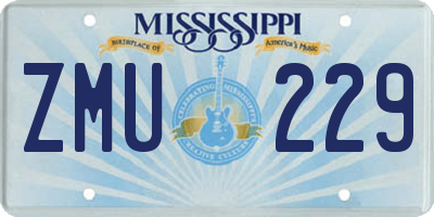 MS license plate ZMU229