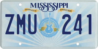 MS license plate ZMU241