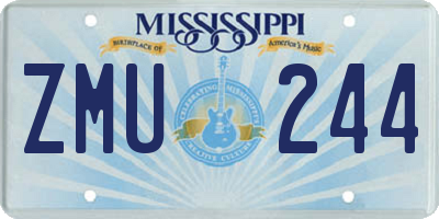 MS license plate ZMU244