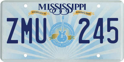 MS license plate ZMU245