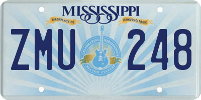 MS license plate ZMU248