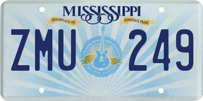 MS license plate ZMU249
