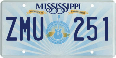 MS license plate ZMU251