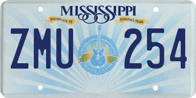MS license plate ZMU254
