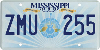 MS license plate ZMU255