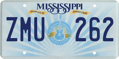 MS license plate ZMU262