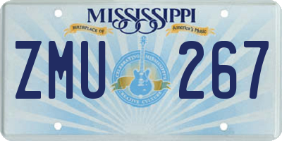 MS license plate ZMU267