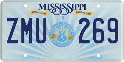MS license plate ZMU269