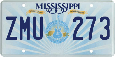 MS license plate ZMU273