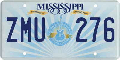 MS license plate ZMU276