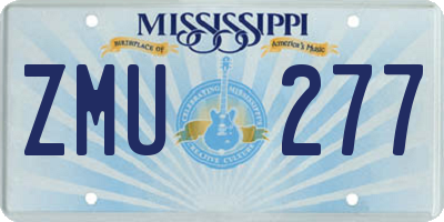 MS license plate ZMU277