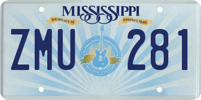 MS license plate ZMU281